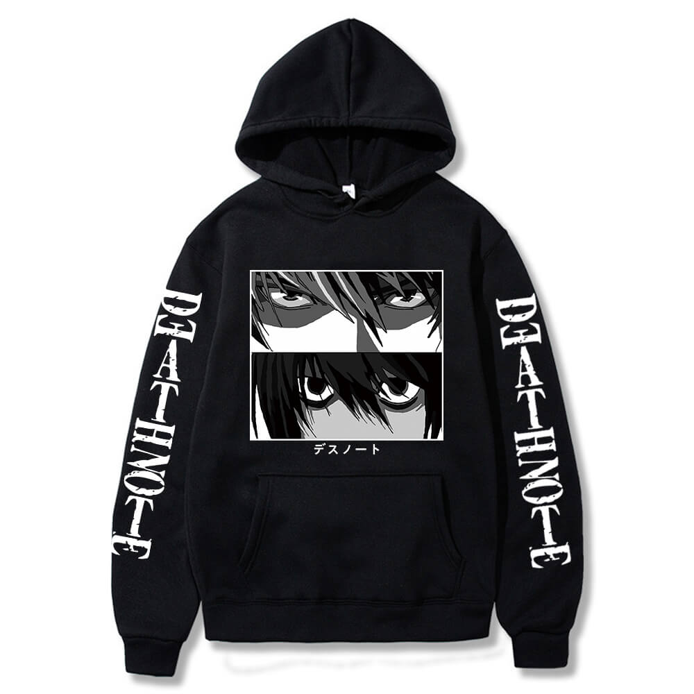 Death Note Hoodie Kira L Lawliet Eyes Anime Print Streetshirt Tops