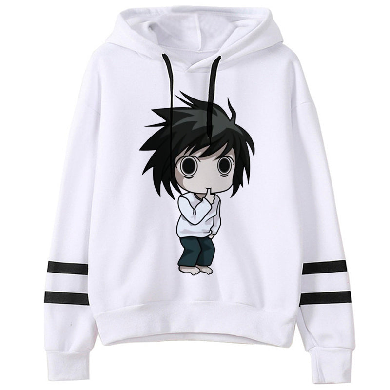 Death Note Hoodies Oversized L·Lawliet Printed Pullover Sweatshirt