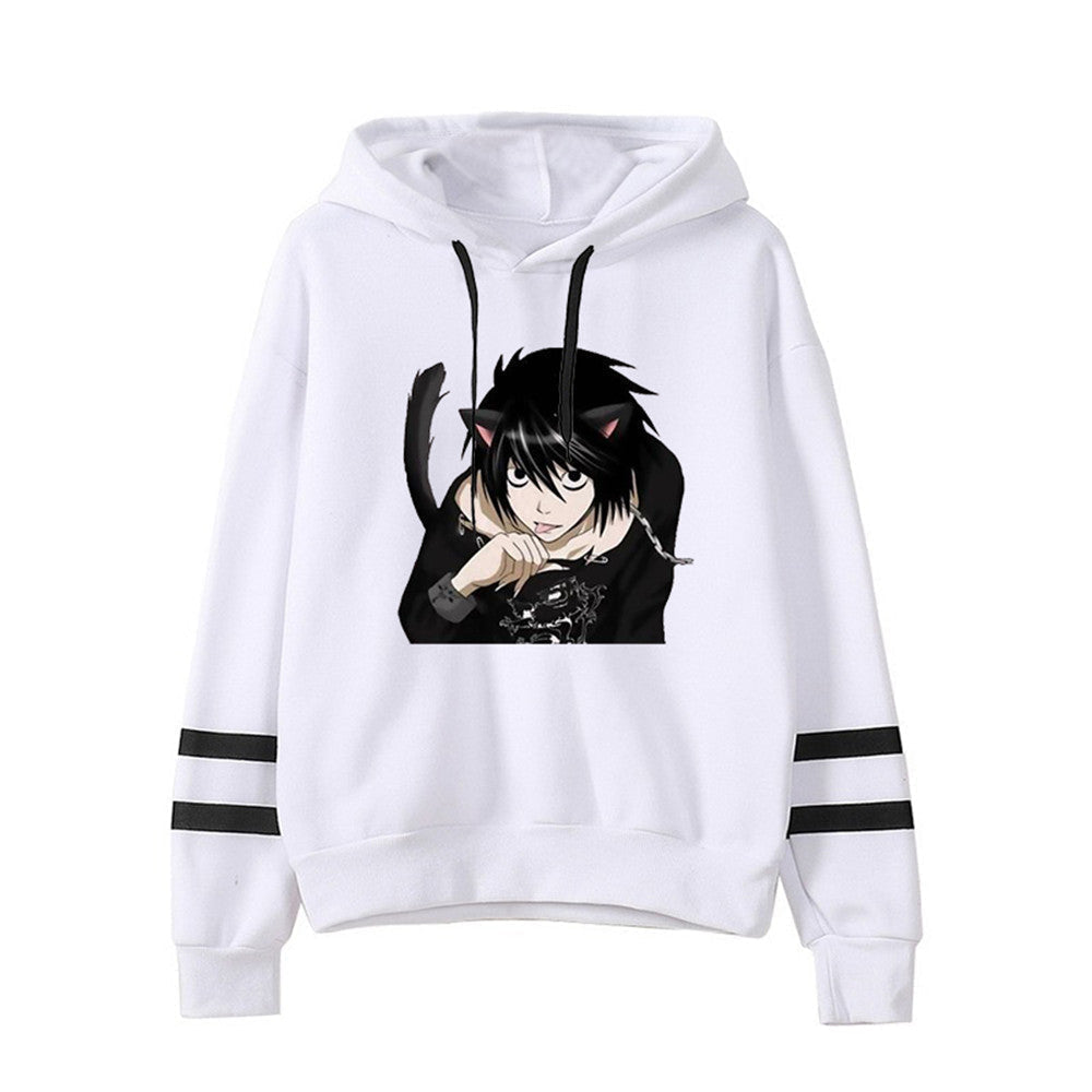 Death Note L. Lawliet Cat Stripe Hoodies Autumn Hoodie Sweatshirts