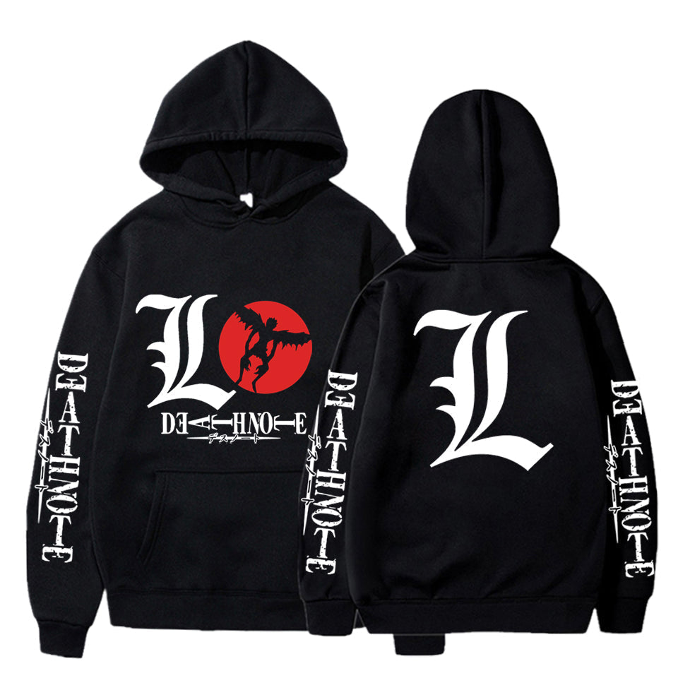 Death Note Unisex Hoodies Japanese Anime Printed Hoodie Streetwear Fleece Casual Sweatshirt