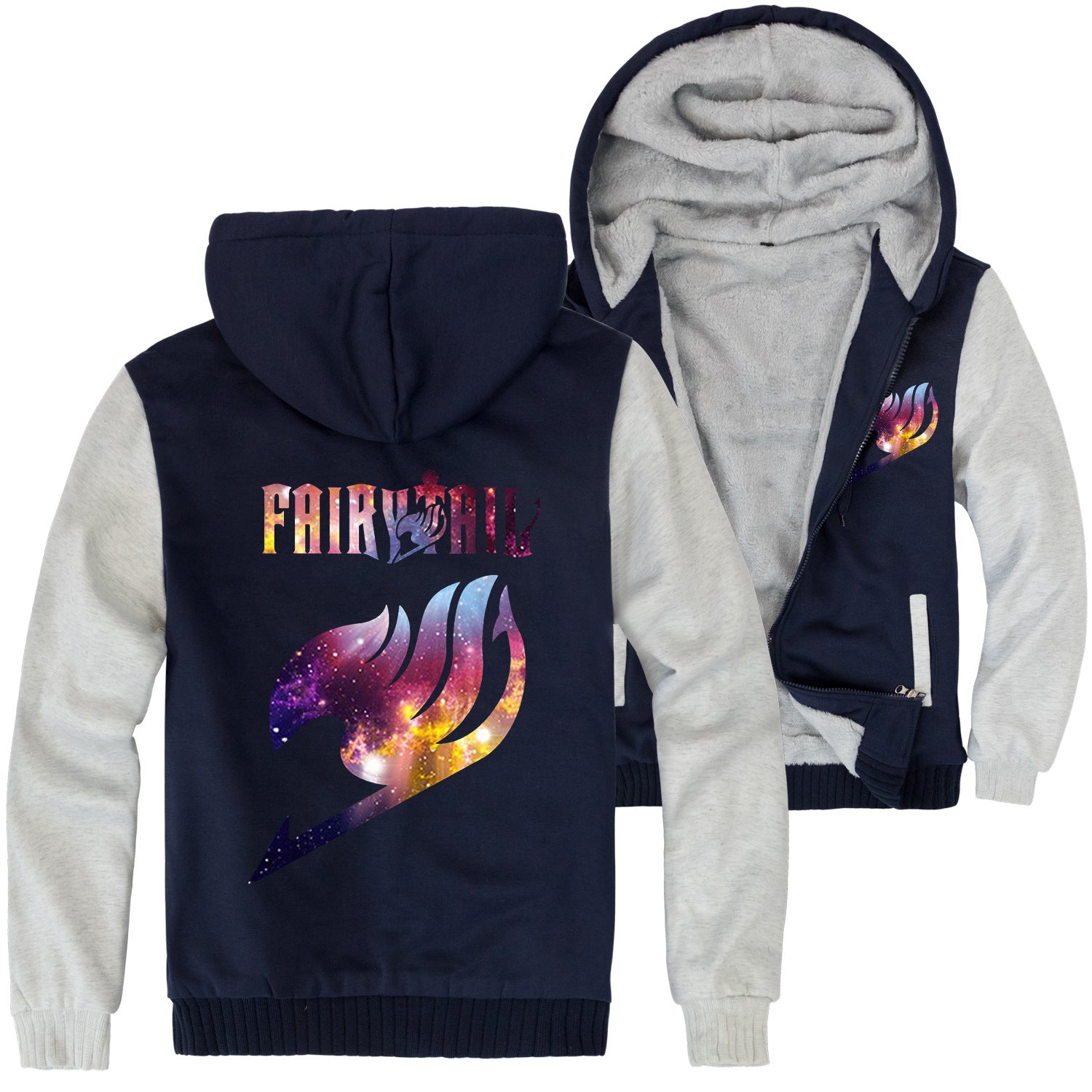 Fairy Tail Jackets - Solid Color Fairy Tail Anime Series Fairy Tail Icon Sign Super Cool Fleece Jacket