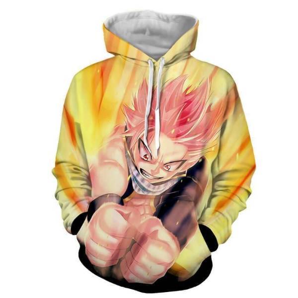 Fairy Tail Natsu Dragneel Smash 3D Printed Hoodies