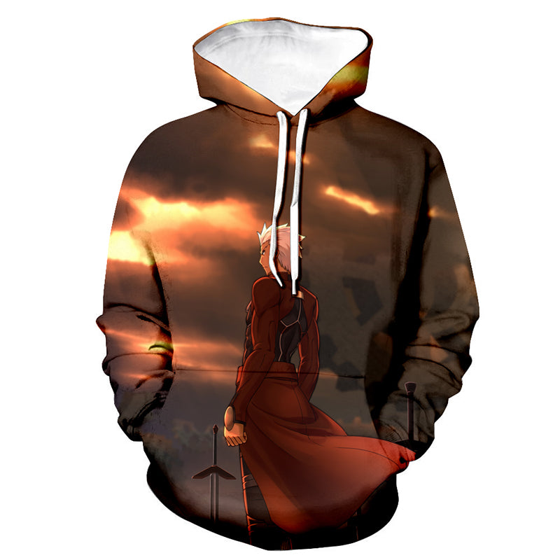 Fate Stay Night 3D Printed Hoodies - Anime Hooded Sweatshirt Pullover