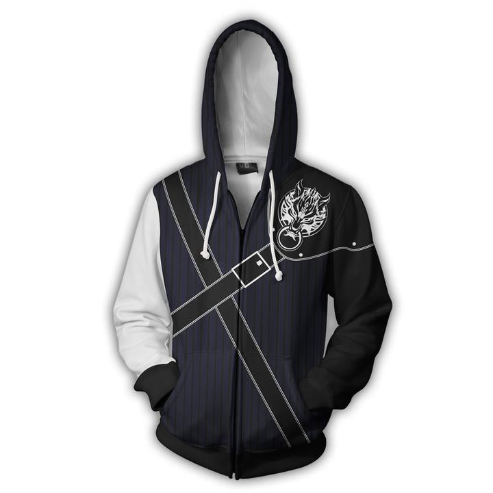 Final Fantasy Hoodies -  Zip Up Cloud Strife 3d Hoodie