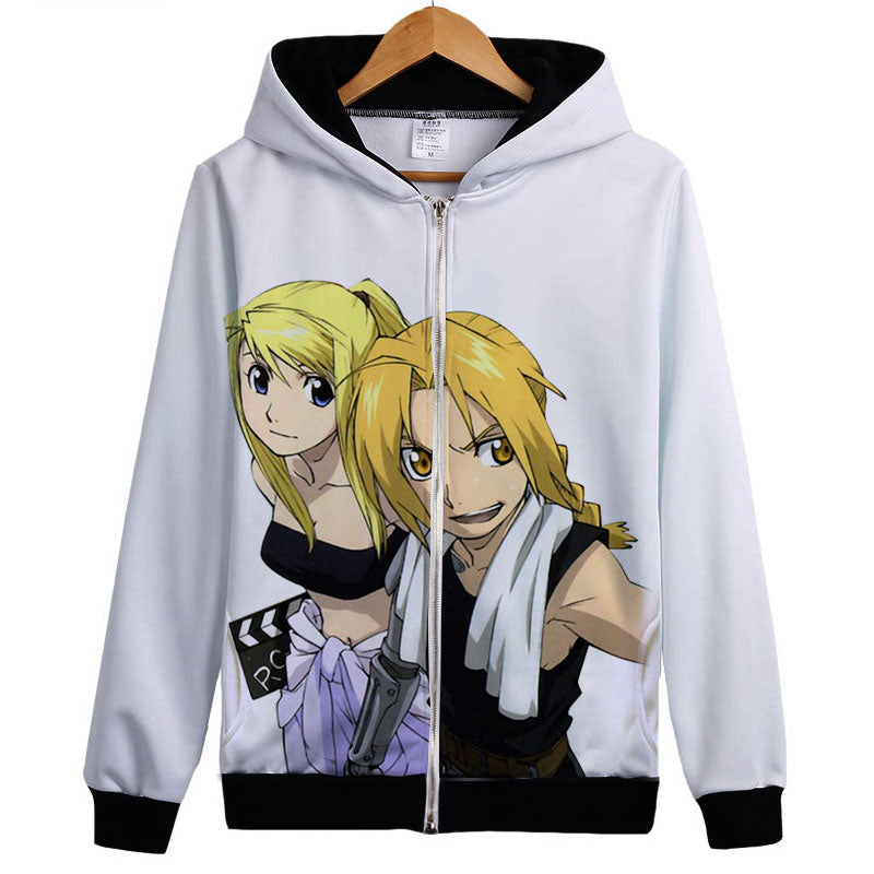 Fullmetal Alchemist Hoodies - Zip Up Cosplay Outerwear Hoodie