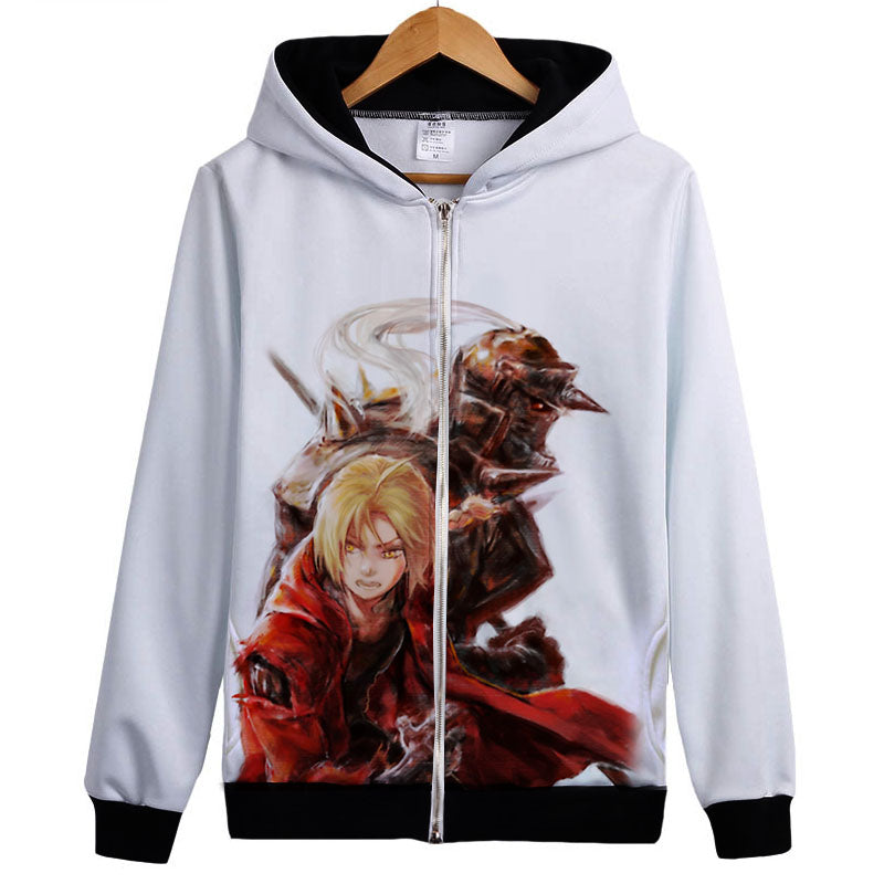 Fullmetal Alchemist Hoodies - Zip Up Red Edward Elric Outerwear Hoodie