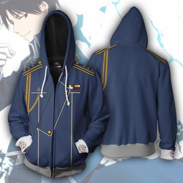 Fullmetal Alchemist Hoodies - Zip Up Roy Mustang Hoodie