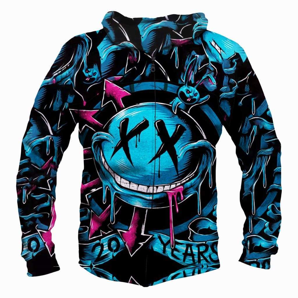 Funny Blink 182 Hoodies - Zip Up Demon Black 3D Hoodie