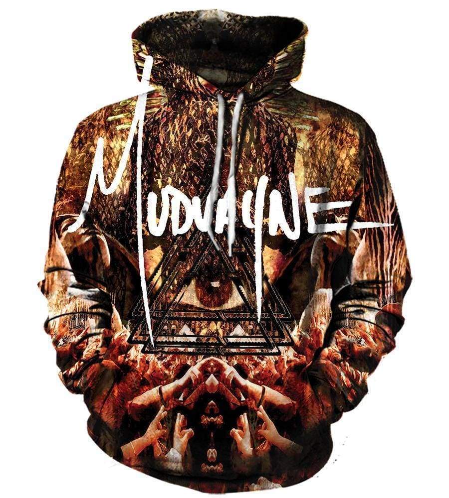 Funny Mudvayne Hoodies - Zip Up The Eye Black 3D Hoodie