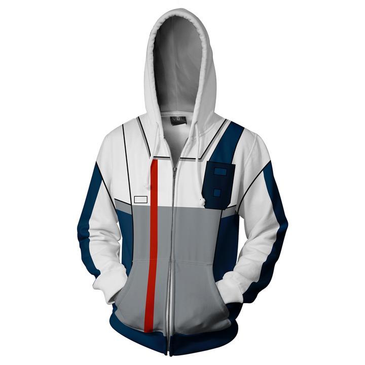 Gundam Amuro Ray Hoodies - Zip Up Mobile Suit White Hoodie