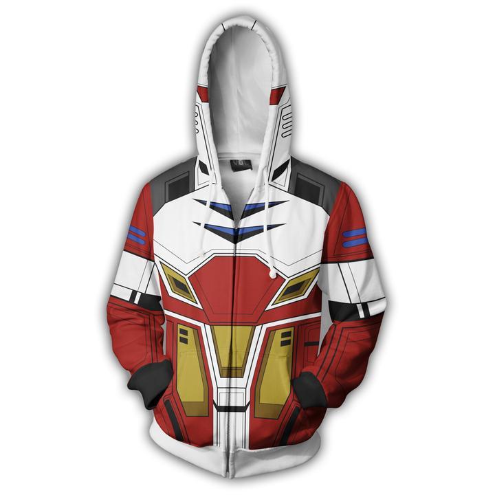 Gundam Heavyarms Hoodies - Zip Up Mobile Suit Red Hoodie