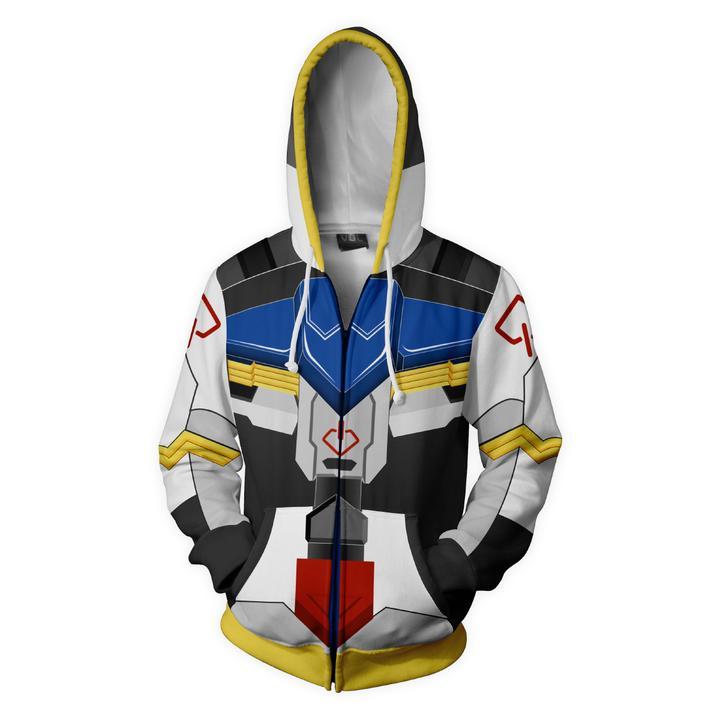 Gundam Mobile Suit Hoodies - Zip Up Barbatos Black 3D Hoodie