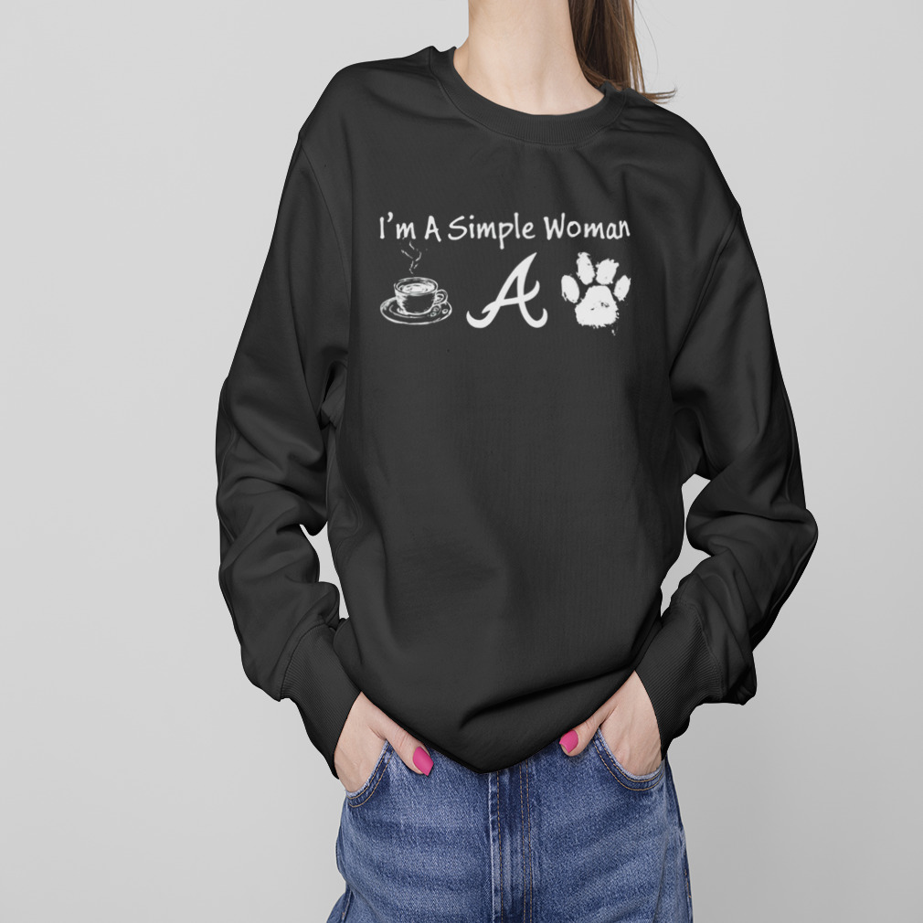 I'm a simple woman coffee Atlanta Braves paw dog shirt, hoodie