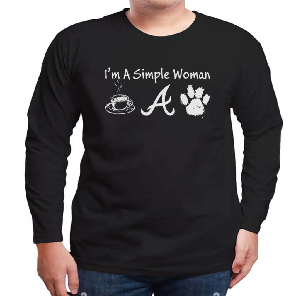 I'm a simple woman coffee Atlanta Braves paw dog shirt, hoodie