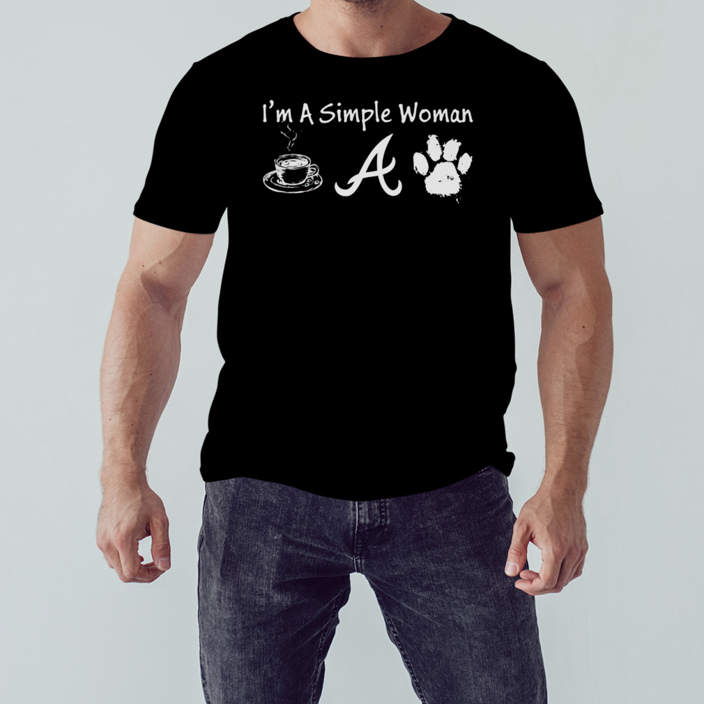 I'm a simple woman coffee Atlanta Braves paw dog shirt, hoodie