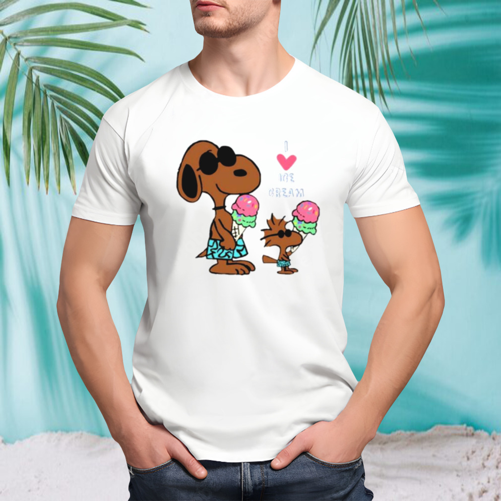 I love Ice Cream Snoopy black shirt