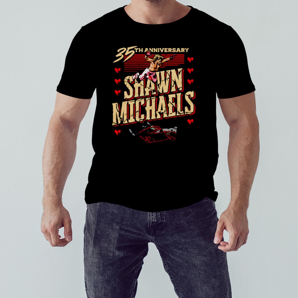 Shawn Michaels 35th Anniversary Flying signature shirt