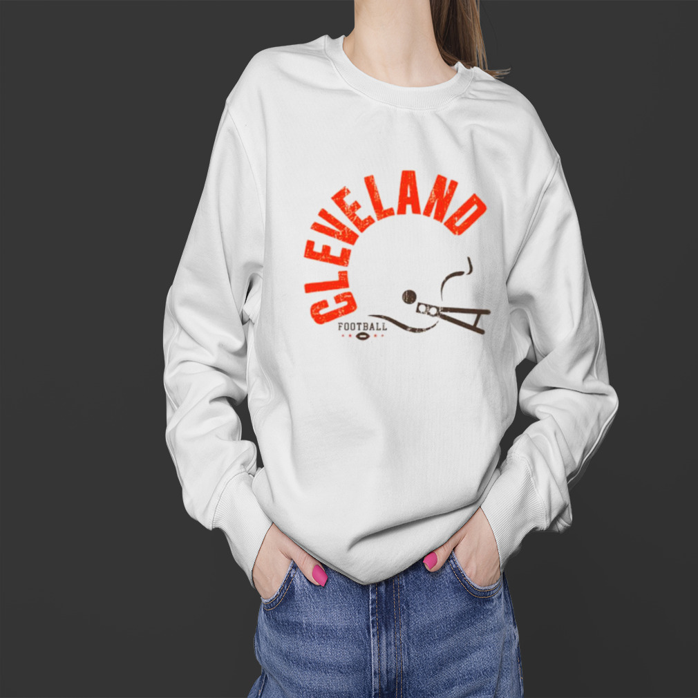 White Dleveland bold type helmet shirt 4 Sweater