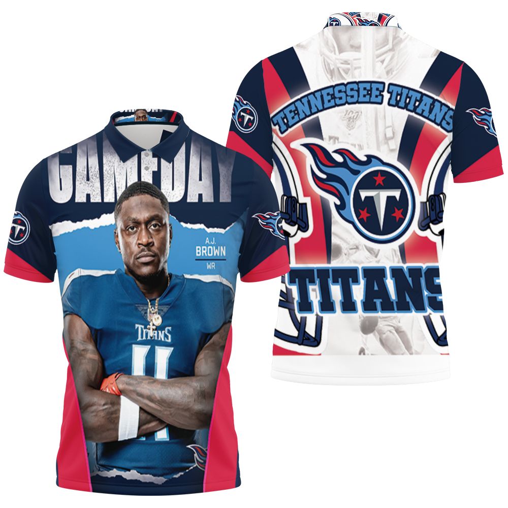 A.j.brown #11 Tennessee Titans Afc South Division Super Bowl 2021 Polo Shirt All Over Print Shirt 3d T-shirt