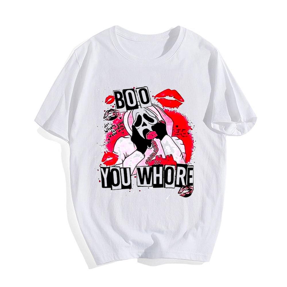 Boo You Whore Halloween Ghost Face T-shirt