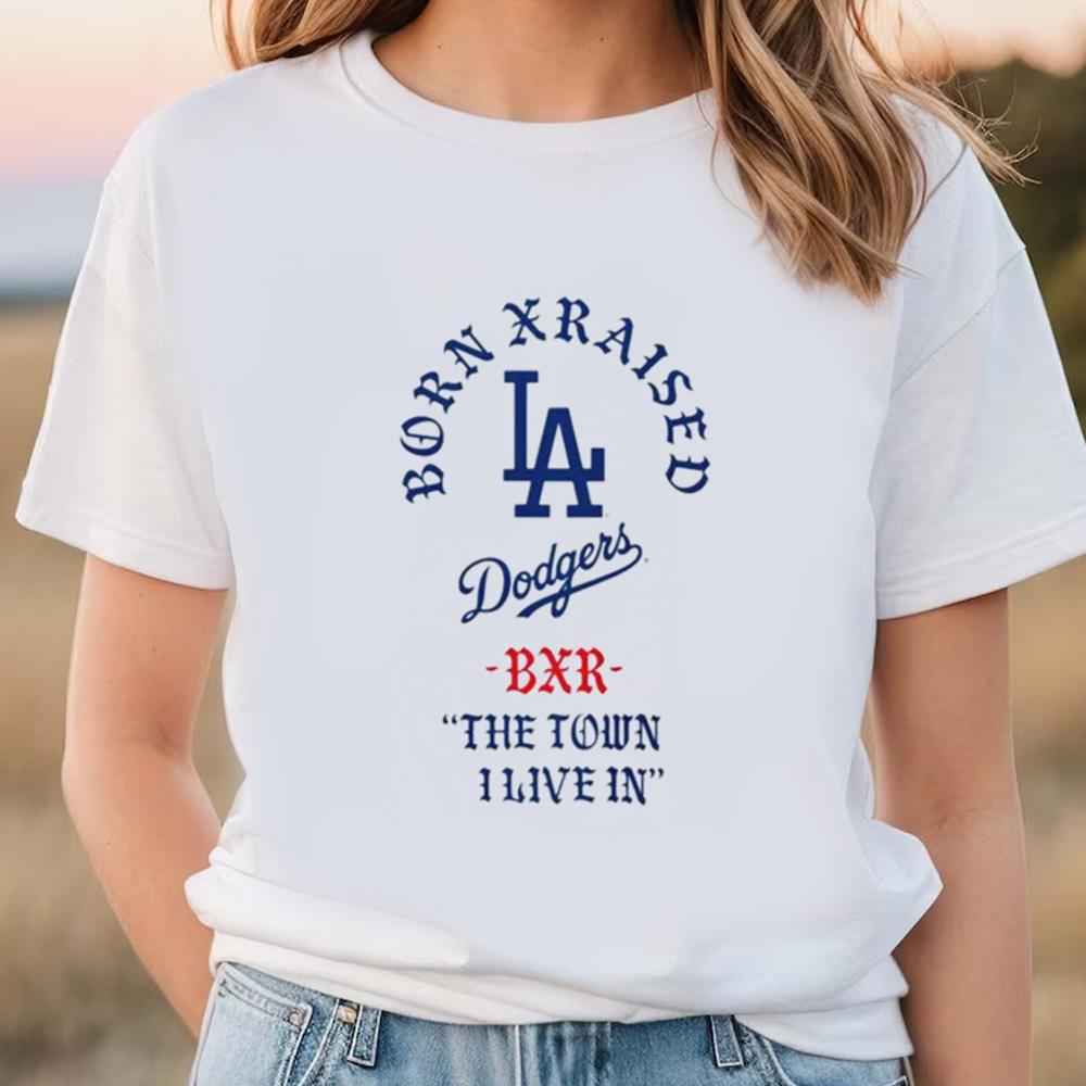 Born x Raised White Los Angeles Dodgers 2023 T-Shirt