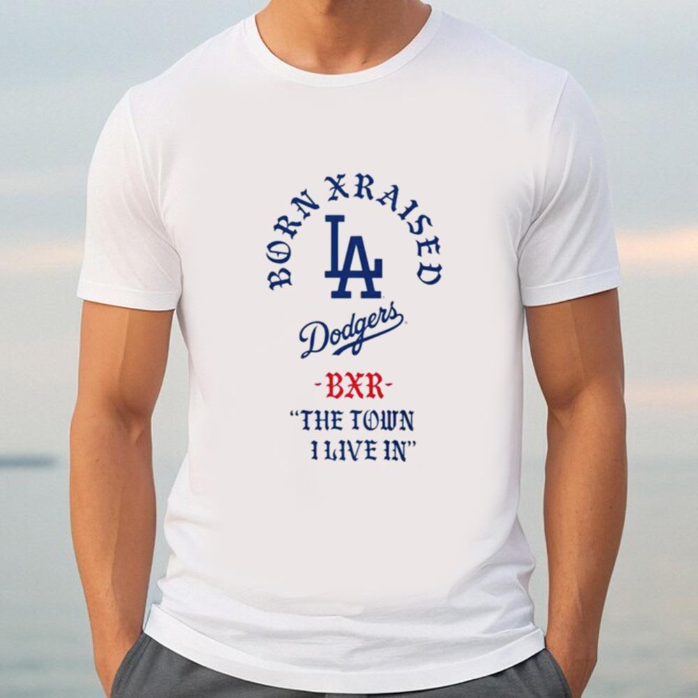 Born x Raised White Los Angeles Dodgers 2023 T-Shirt