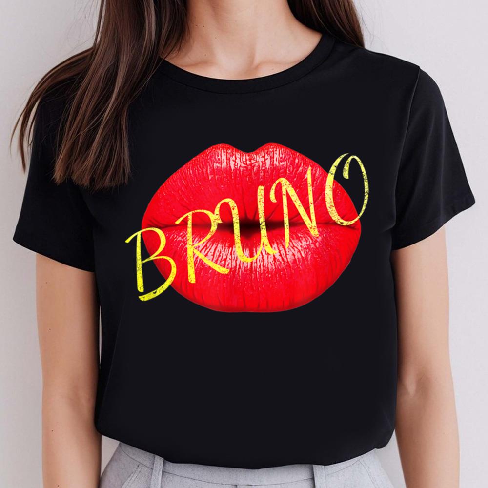 Bruno Lover Kiss Gold On Lips Cute Vintage Shirt Man Woman T-shirt