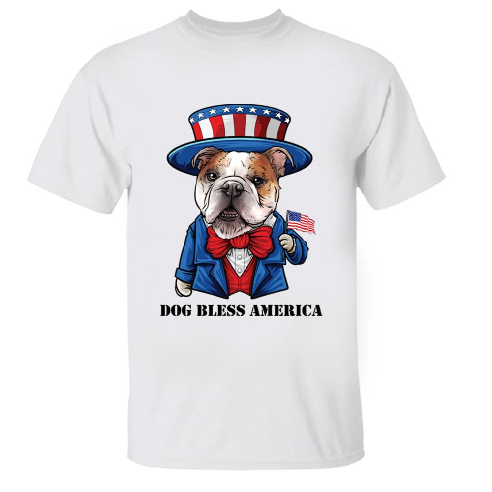 Bulldog Dog Bless America T-Shirt