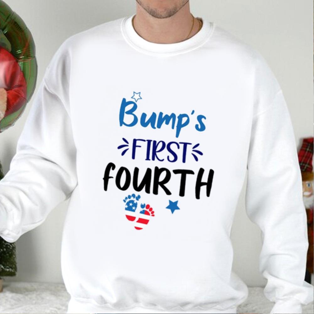 Bump's First Fourth of July T-Shirt, Pregnancy Announcement, Woman Maternity Tees, Patriotic Day Shirt
