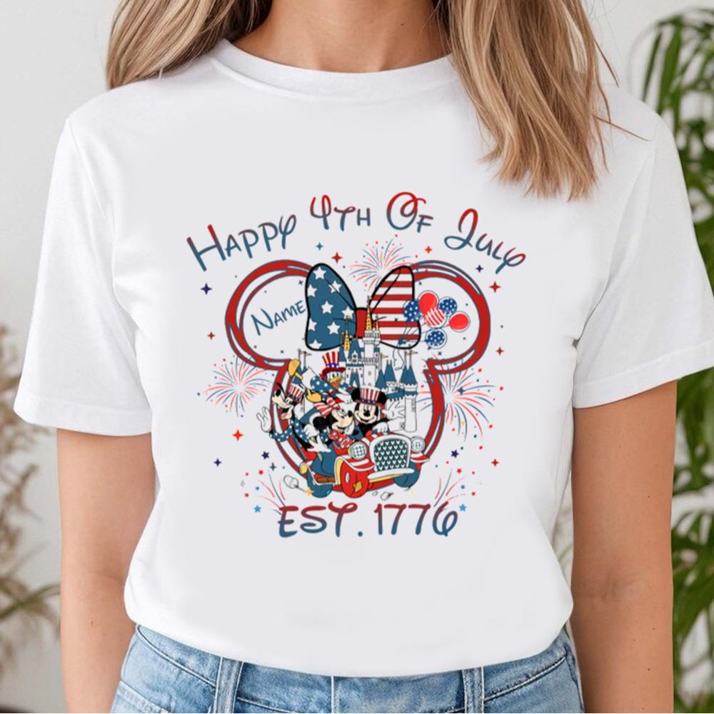 Bundle Custom Mouse And Friends 4th Of July Est 1776 Shirt, Red White And Blue