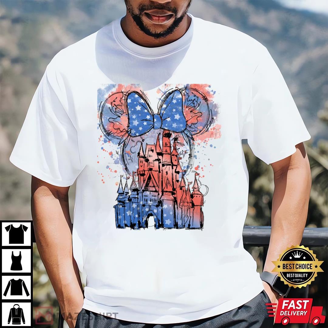 Bundle Mouse America Shirt, Water Color, Happy 4th Of July, Red White And Blue