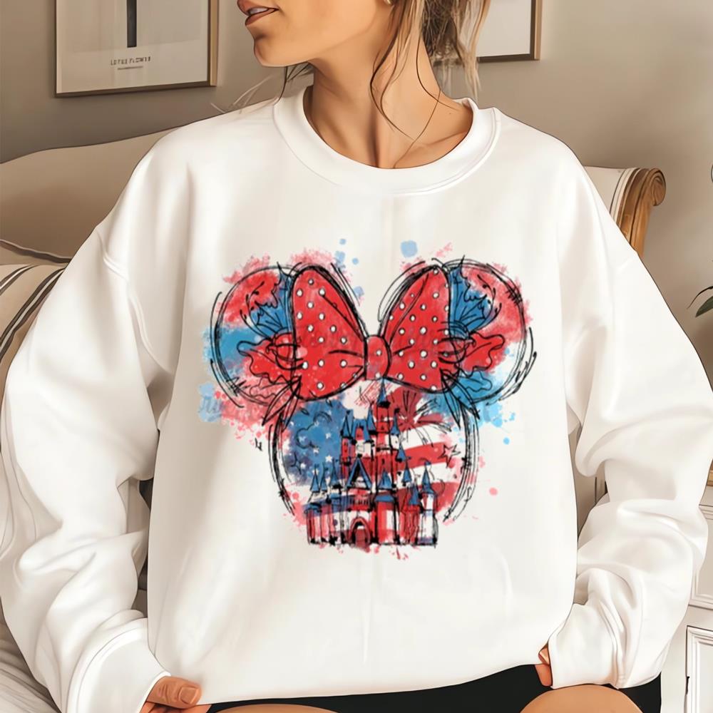 Bundle Mouse America Shirt, Water Color, Red White And Blue, Family Vacation 2023