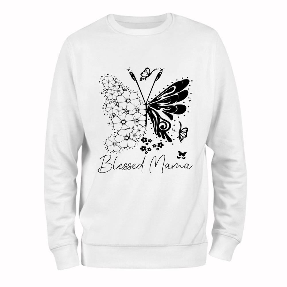Butterfly Blessed Mama T-Shirt Gift For Mom