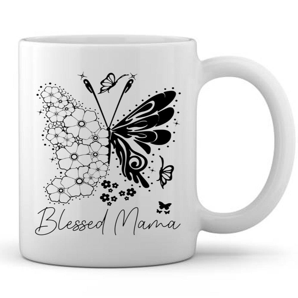 Butterfly Blessed Mama T-Shirt Gift For Mom