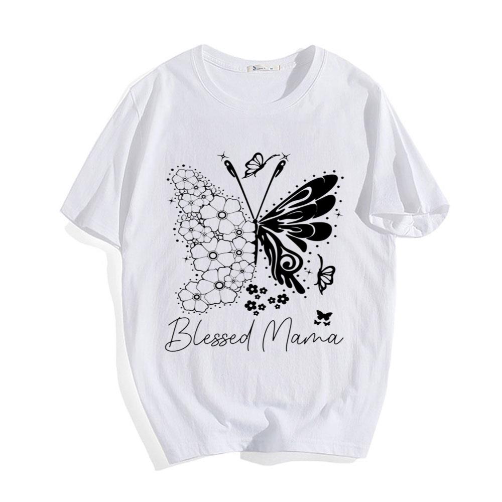 Butterfly Blessed Mama T-Shirt Gift For Mom
