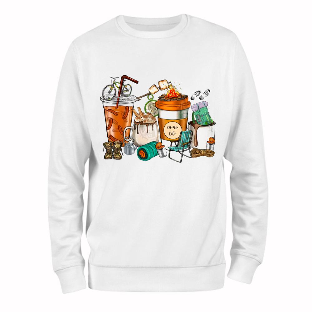 Camping Coffee Cups T-Shirt Coffee Lovers