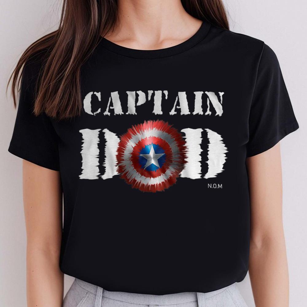 Captain Dad Superhero Funny Men Fathers Day Vintage Dad T-shirt, Dads Birthday Gift
