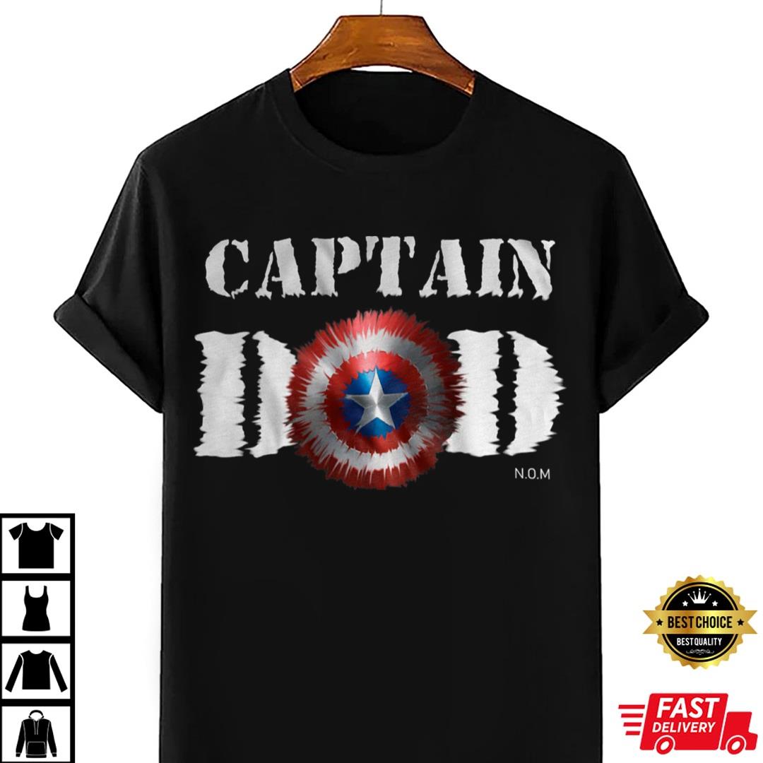 Captain Dad Superhero Funny Men Fathers Day Vintage Dad T-shirt, Dads Birthday Gift
