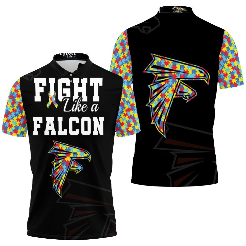 Fight Like A Atlanta Falcons Autism Support Polo Shirt All Over Print Shirt 3d T-shirt
