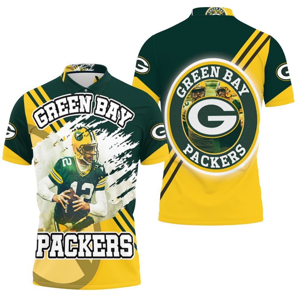 Green Bay Packers Aaron Rodgers 12 Illustrated For Fans Polo Shirt All Over Print Shirt 3d T-shirt Green Bay Packers Aaron Rodgers 12 Illustrated For Fans Polo Shirt All Over Print Shirt 3d T-shirt