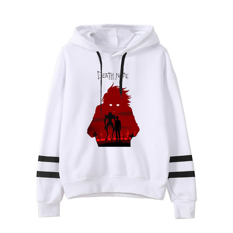 Hot Japanese Anime Death Note Luke Light Stripe Hoodies Autumn Hoodie Cartoon Sweatshirts