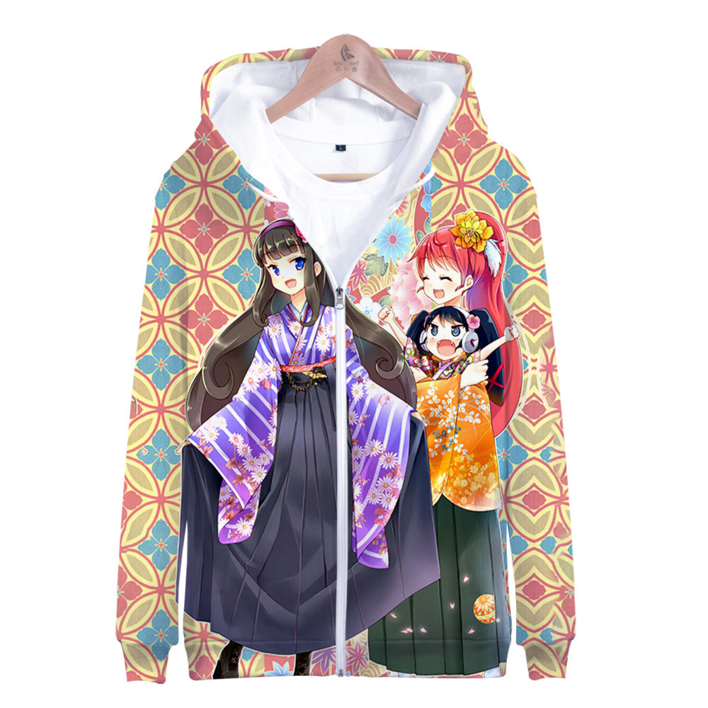 Idol Time Pripara 3D Zipper Hoodie - Cartoon Hooded Zip-Up Pullovers Sweatshirt