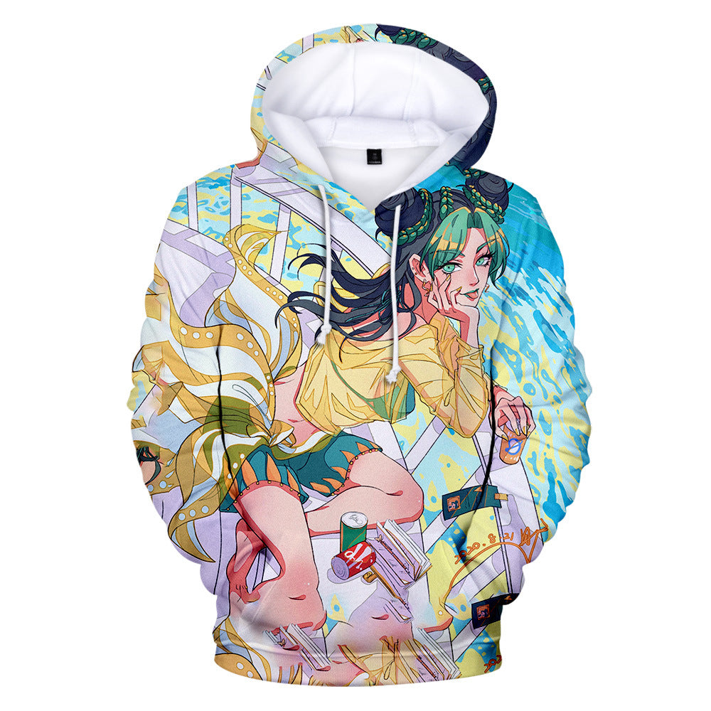 JOJO's Bizarre Adventure 3D Print Hoodies Anime JOJO Print Oversized Sweatshirts Pullover Coat