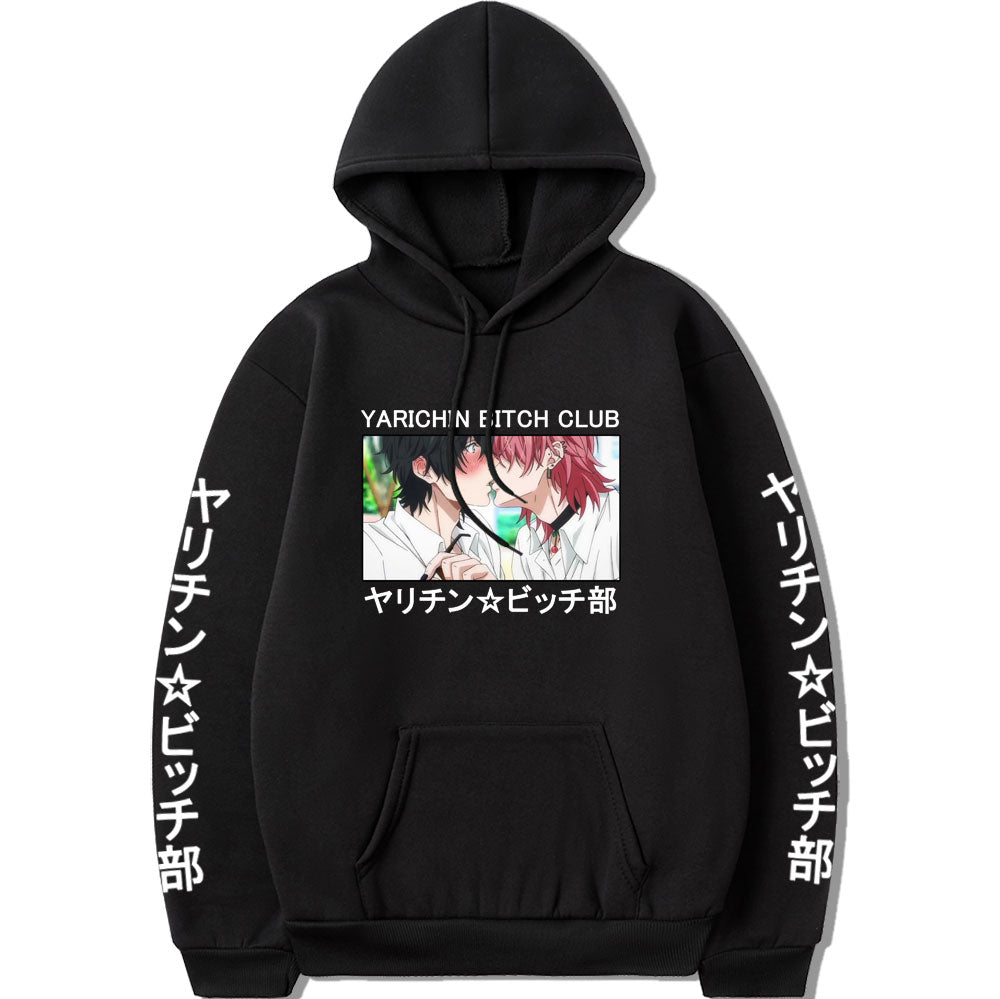 Japan Anime Ayato Yuri Yarichin Bitch Club Hoodies Fashion Cartoon Casual Oversized Sweatshirt