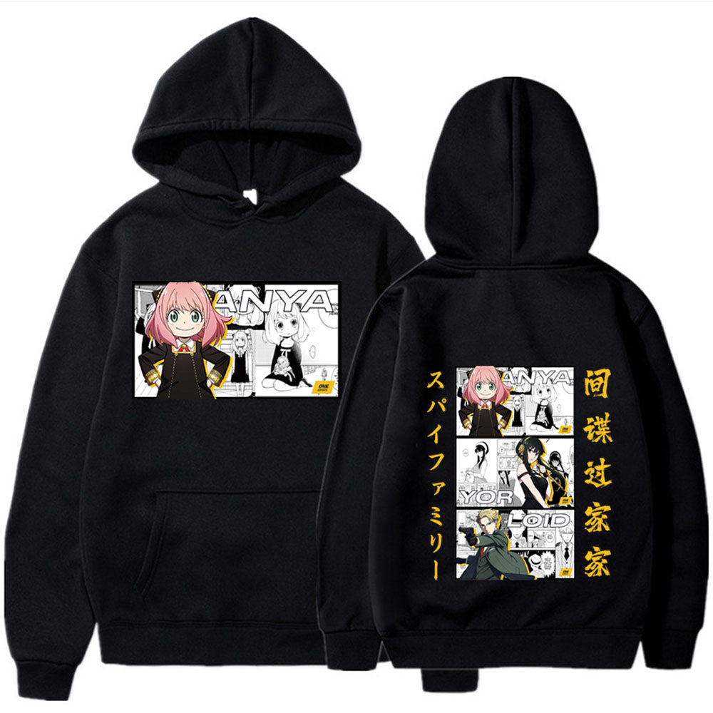 Japan Anime Spy X Family Anya Forger Loid Forger Yor Forger Hooded Sweatshirt Casual Hooded Pullovers