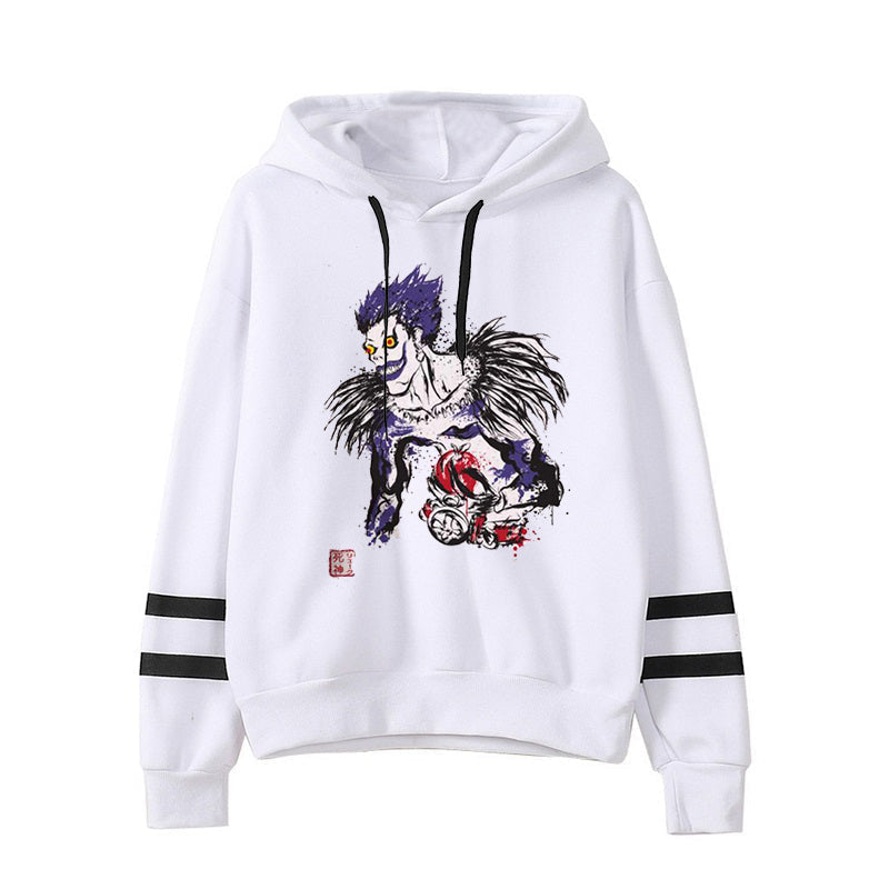 Japanese Anime Death Note Death Luke Stripe Hoodies Autumn Hoodie Cartoon Sweatshirts