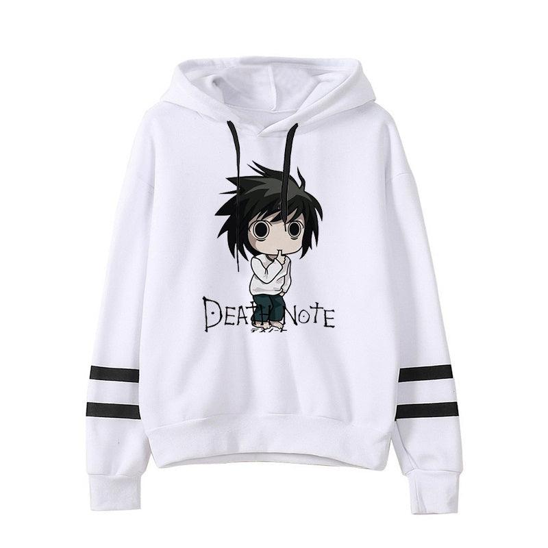 Japanese Anime Death Note L Lawliet Stripe Hoodies Autumn Hoodie Cartoon Sweatshirts