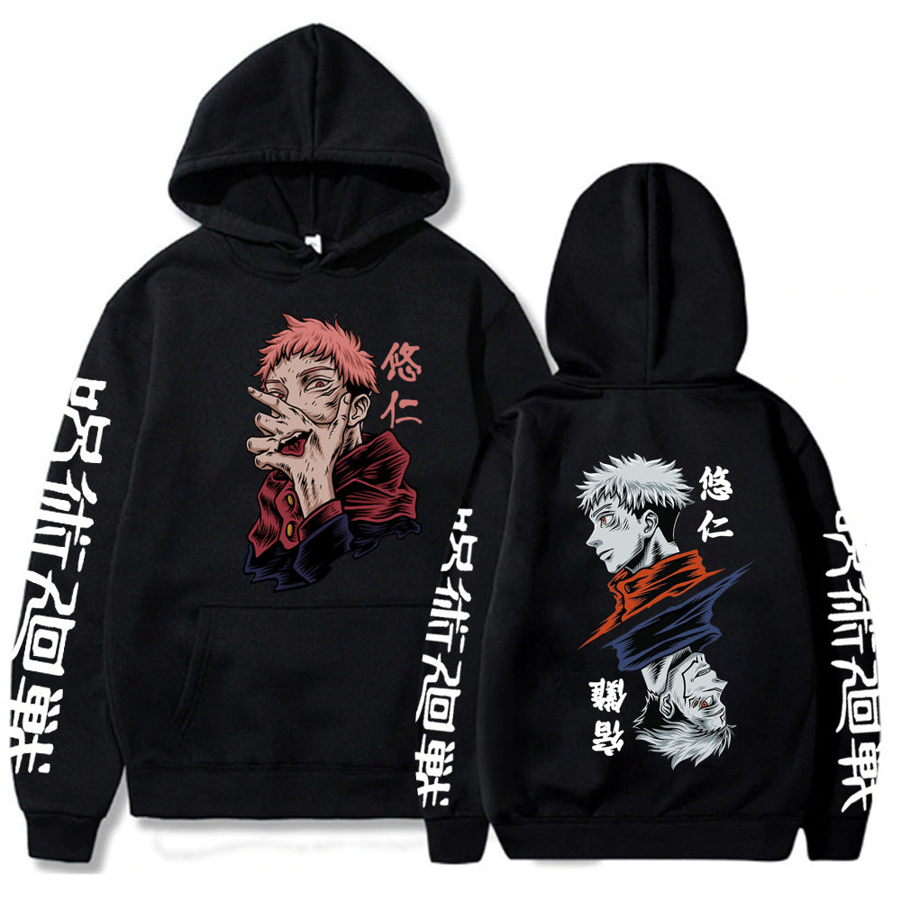 Japanese Anime Itadori Yuji Printed Graphics Hoodies Japan Style Jujutsu Kaisen Sweatshirts