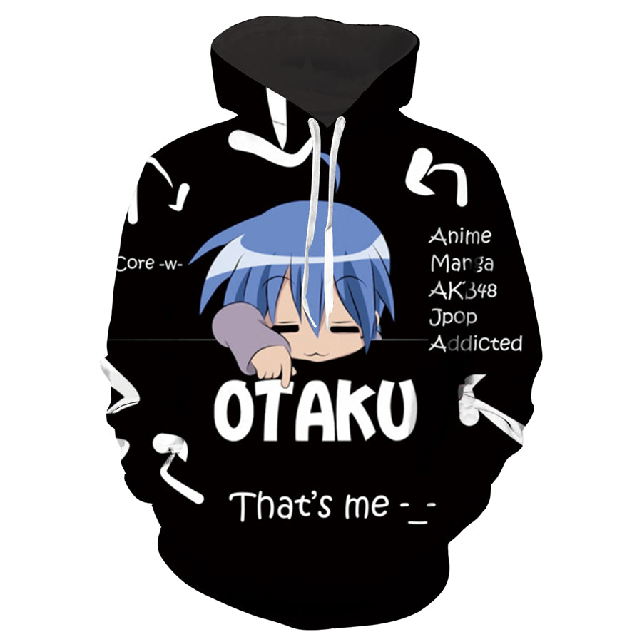 Japanese Anime Lucky Star Otaku Izumi Konata 3D Printed Sweatshirt Hoodies