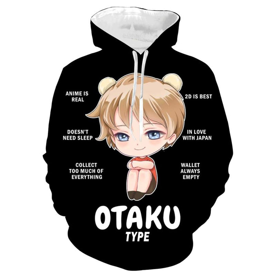 Japanese Anime Lucky Star Otaku Patricia Martin 3D Printed Sweatshirt Hoodies